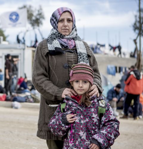 Rasal and her mum arrive in Moria camp in Lesvos, Greece