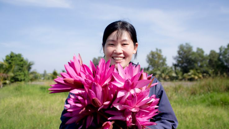 Le Thi Mong Thu, 35, is a member of the Kinh Lon village's women's group. 
