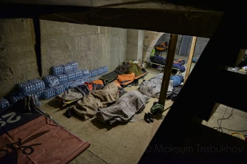 Ukrainian Red Cross staff and volunteers are providing food and other basic necessities to about about 8,000 people who are sheltering in a subway station in Kyiv